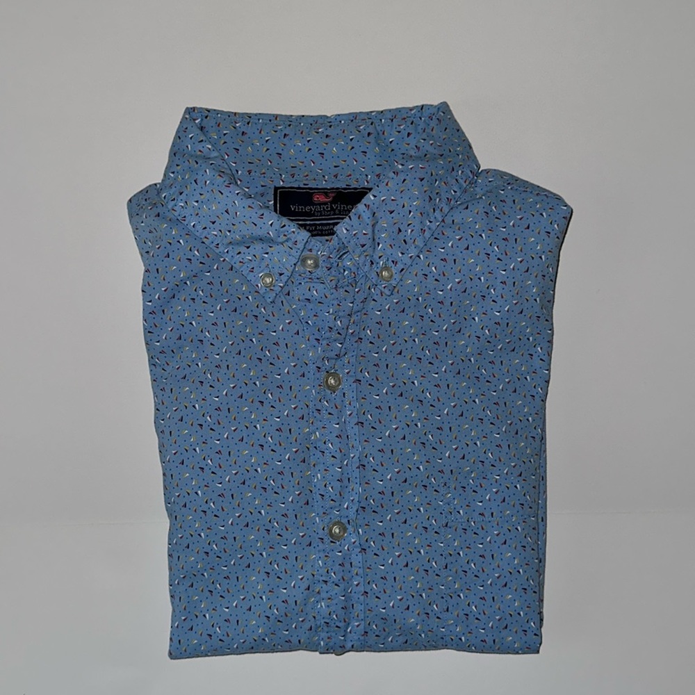 vineyard vines long sleeve sailboats button up